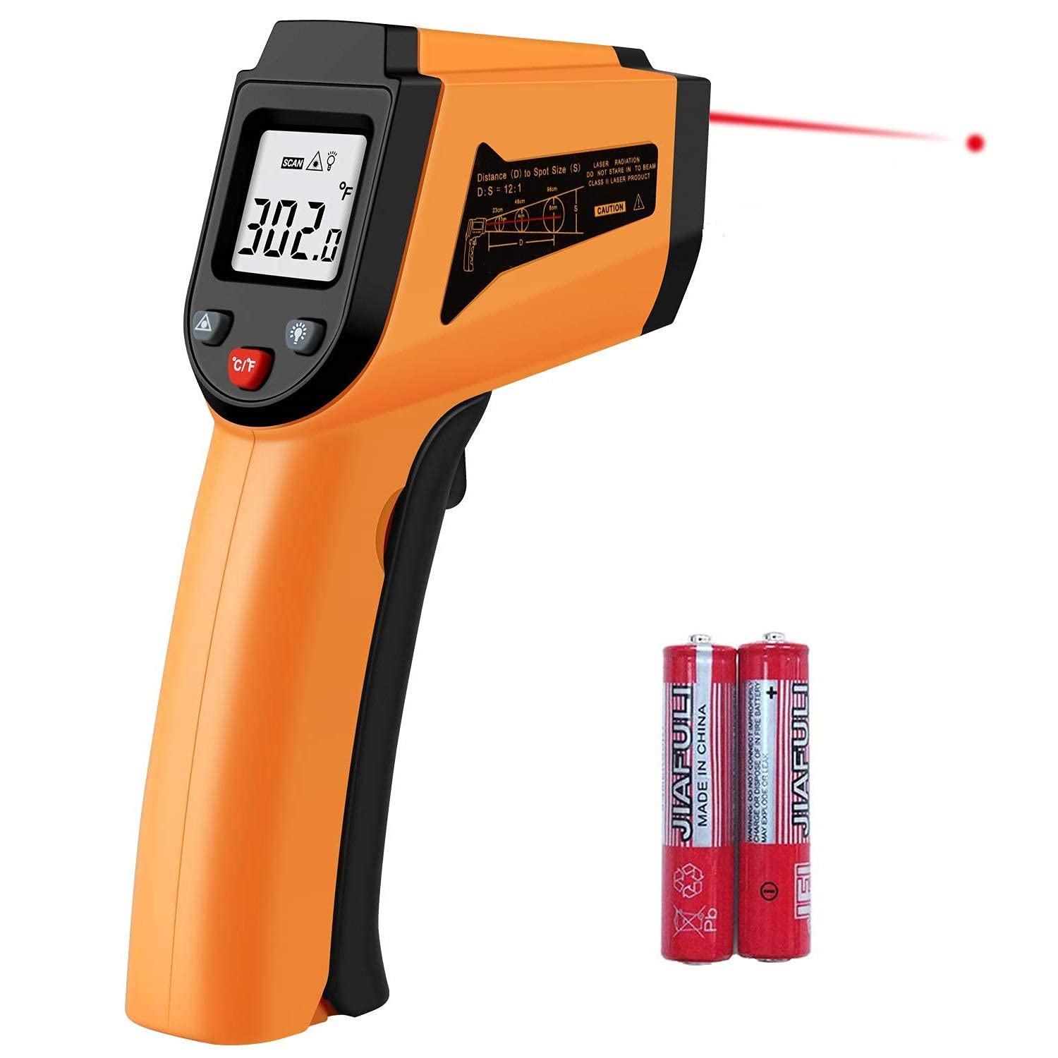 ZIBUYU Infrared Thermometer, Handheld Digital LCD Laser Thermometer Temperature Gun for -50°C to 400°C (-58°F to 752°F) for Household Industrial Use for Cooking & Temperature Check - 1 ZIBUYU Infrared Thermometer, Handheld Digital LCD Laser Thermometer Temperature Gun for -50°C to 400°C (-58°F to 752°F) for Household Industrial Use for Cooking & Temperature Check - 1